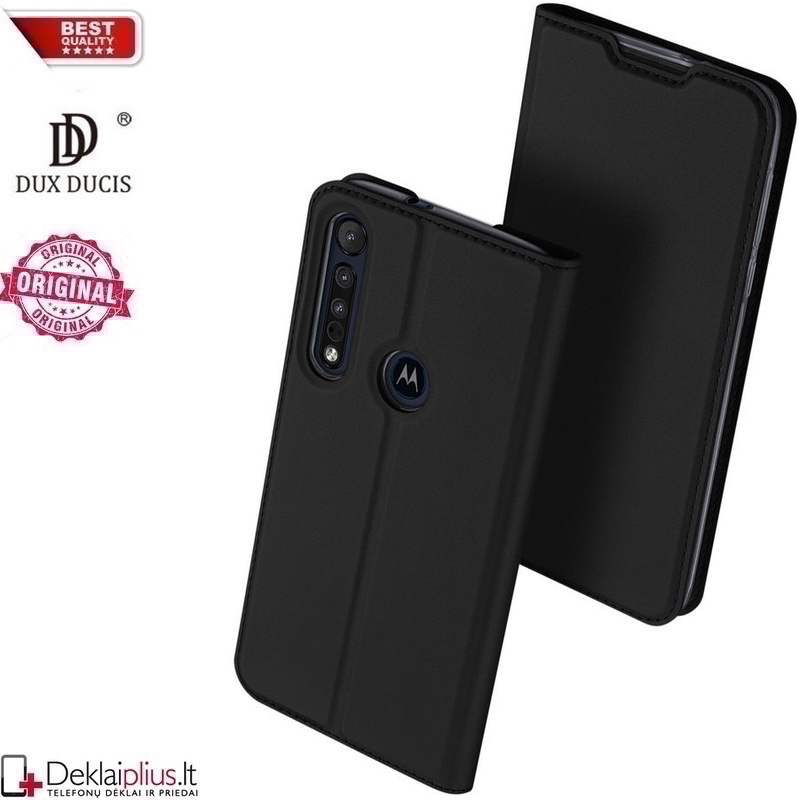 Dux Ducis dirbtinės odos atverčiamas dėklas - juodas (Motorola MOTO G8 PLUS) Dux Ducis dirbtinės odos atverčiamas dėklas - juodas (Motorola MOTO G8 PLUS)